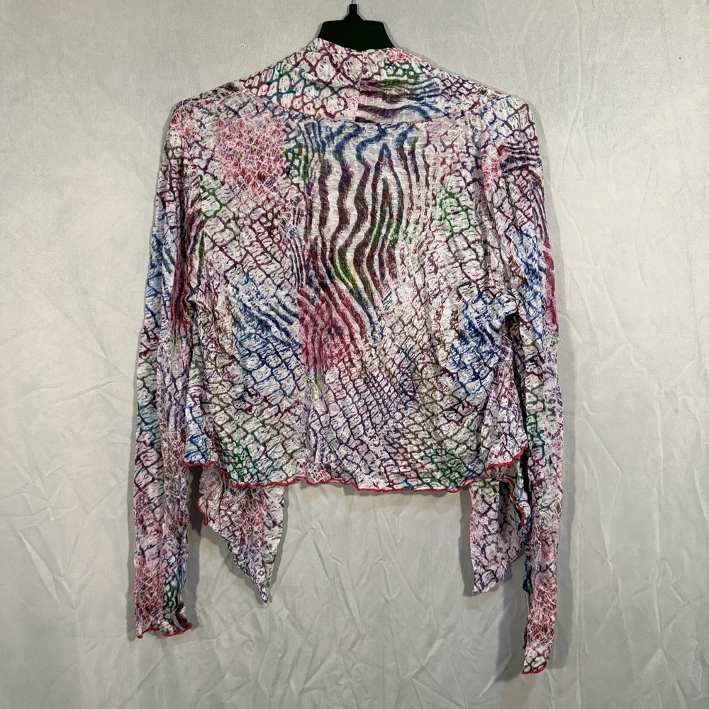 Carine Claire Open Cardigan Shrug Neon Mix XL Lightweight Stretch Sweater NEW - Picture 2 of 11